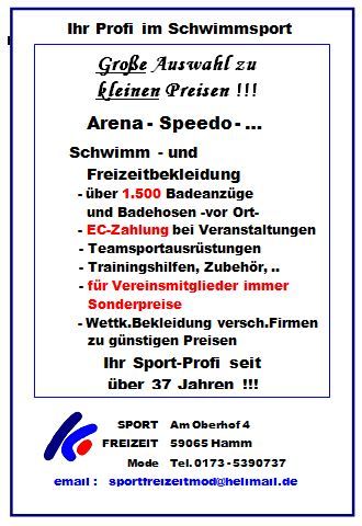 Meldeergebnis zum 38. Marsberger Schwimmertag